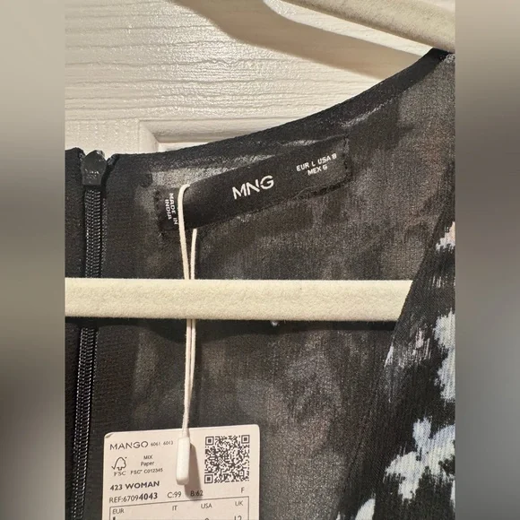 Mango Faux Wrap Midi Dress - Large - Picture 8 of 12